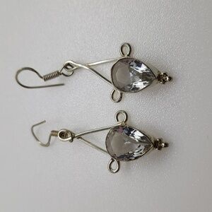 Nwot!! White topaz sterling earrings handmade